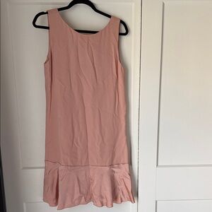 Theory Dusty Rose Sleeveless Mini Dress with Ruffle Hem